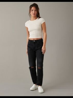 American Eagle Black Mom Jeans – Size 10 X-Long
